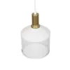 GLOBOSTAR® NETO 201-0129 Μοντέρνο Κρεμαστό Φωτιστικό Οροφής με Ντουί 1 x E27 AC 220-240V IP20 - Χρυσό & Λευκό - Μ18 x Π18 x Υ70cm