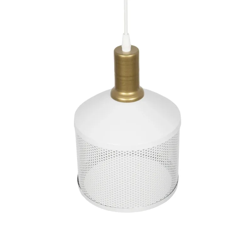 GLOBOSTAR® NETO 201-0129 Μοντέρνο Κρεμαστό Φωτιστικό Οροφής με Ντουί 1 x E27 AC 220-240V IP20 - Χρυσό & Λευκό - Μ18 x Π18 x Υ70cm