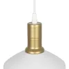 GLOBOSTAR® NETO 201-0129 Μοντέρνο Κρεμαστό Φωτιστικό Οροφής με Ντουί 1 x E27 AC 220-240V IP20 - Χρυσό & Λευκό - Μ18 x Π18 x Υ70cm