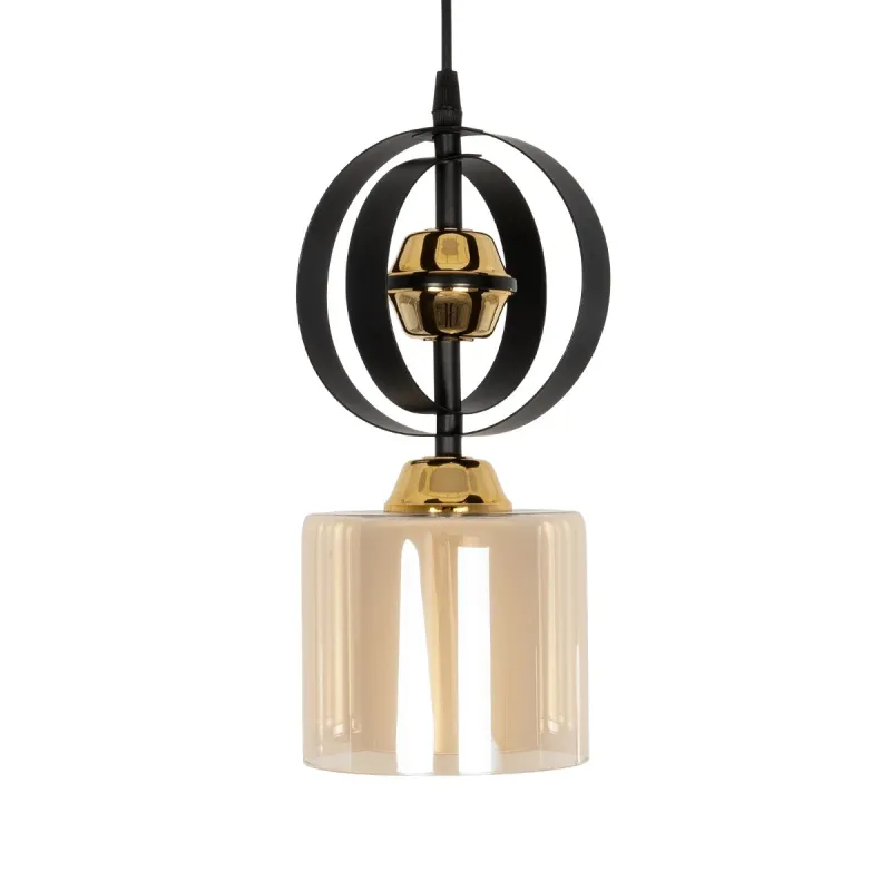 GLOBOSTAR® ZENIA 201-0134 Vintage Κρεμαστό Φωτιστικό Οροφής με Ντουί 1 x E27 AC 220-240V IP20 - Μαύρο - Μ16 x Π16 x Υ70cm