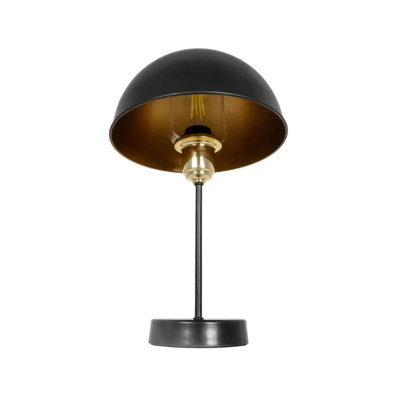 GLOBOSTAR® GAZETA 203-0299 Μοντέρνο Επιτραπέζιο Φωτιστικό Πορτατίφ με Ντουί 1 x E27 AC 220-240V IP20 - Μαύρο & Χρυσό - Μ25 x Π25 x Υ39cm