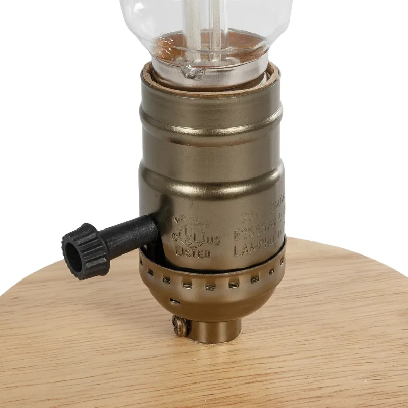 GLOBOSTAR® NOX 77701 Μοντέρνο Επιτραπέζιο Φωτιστικό Πορτατίφ με Ντουί 1 x E27 AC 220-240V IP20 - Μπεζ & Μπρούτζινο - Μ12 x Π12 x Υ9cm
