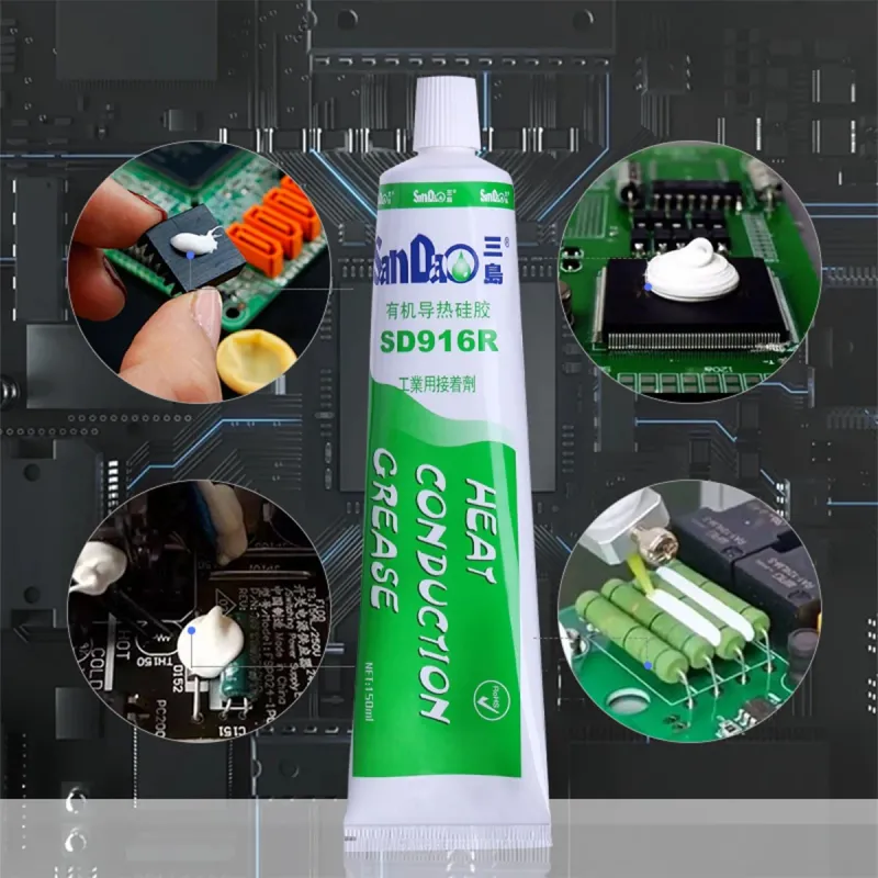 GLOBOSTAR® SILICONE-SD933 79959 Σωληνάριο Μονοσυστατικής Θερμοαγώγιμης & Στεγανοποιητικής Πάστας Σιλικόνης RTV 150ml - Αντοχή σε Θερμοκρασίες -50°C έως +250°C - Διάφανη - Μ18 x Π5 x Υ2cm