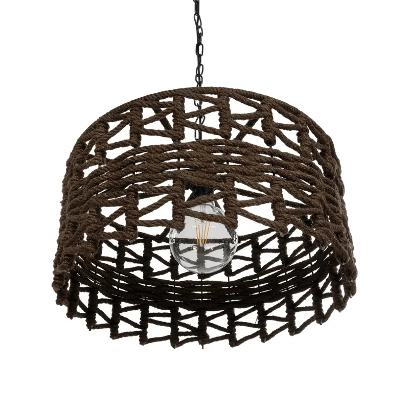 GLOBOSTAR® VERA 999-0069 Boho Κρεμαστό Φωτιστικό Οροφής με Ντουί 1 x E27 AC 220-240V IP20 - Καφέ - Μ50 x Π50 x Υ25cm