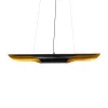 GLOBOSTAR® ESTERINA 999-0180 Μοντέρνο Κρεμαστό Φωτιστικό Οροφής με Ντουί 2 x E27 AC 220-240V IP20 - Μαύρο & Χρυσό - Μ100 x Π10 x Y10cm