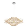GLOBOSTAR® SASSO 999-0201 Boho Κρεμαστό Φωτιστικό Οροφής με Ντουί 1 x E27 AC 220-240V IP20 - Μπεζ - Μ50 x Π50 x Y23cm