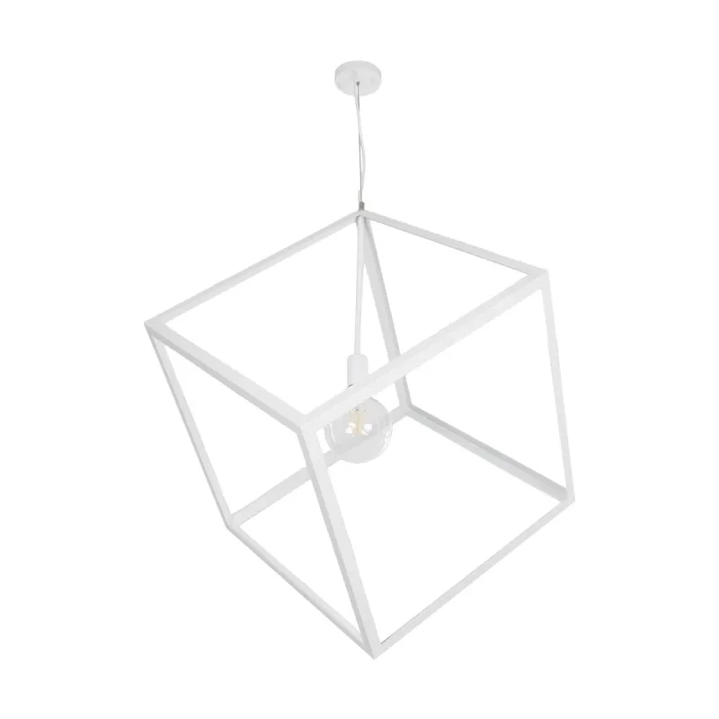 GLOBOSTAR® CUBE 999-0217 Μοντέρνο Κρεμαστό Φωτιστικό Οροφής με Ντουί 1 x E27 AC 220-240V IP20 - Λευκό - Μ70 x Π70 x Y87cm