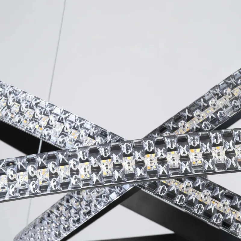 kelvo® DIAMOND KLV-101-0139-V2 Κρεμαστό Φωτιστικό Οροφής LED 120W 12000lm 180° AC 220-240V IP20 Ρυθμιζόμενο Λευκό CCT με Χειριστήριο από 2700K έως 6000K Dimmable - Lumileds SMD Chip - Μαύρο Ματ - Μ80 x Π80 x Υ80cm - 3 Χρόνια Εγγύηση