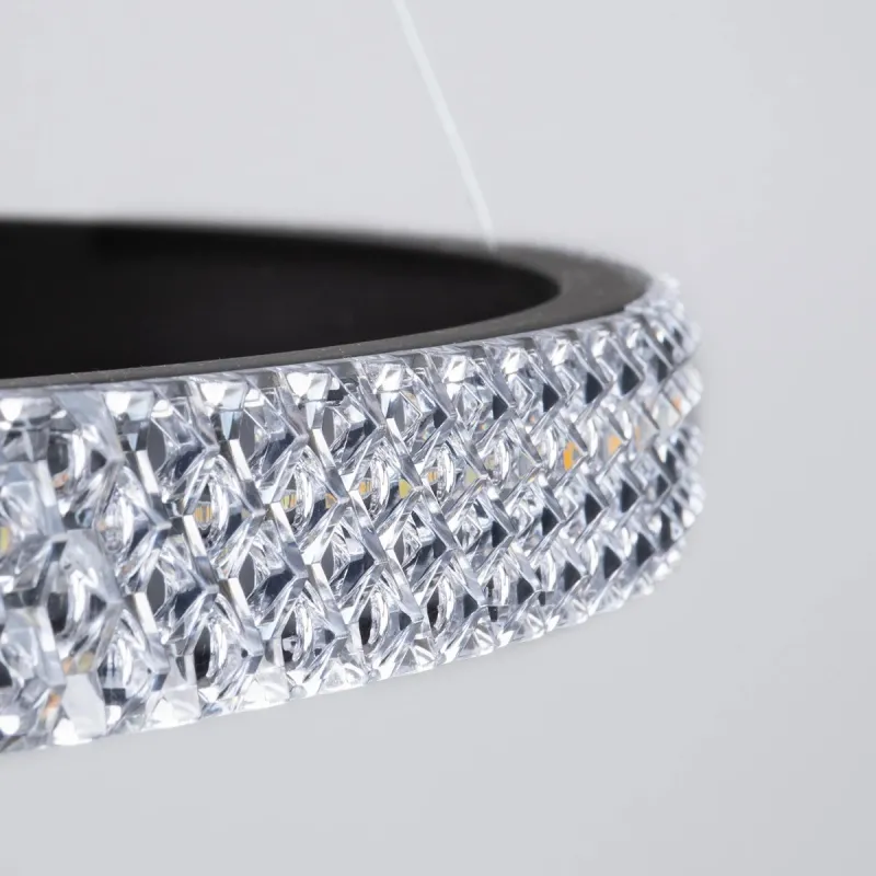 kelvo® DIAMOND KLV-101-0139-V2 Κρεμαστό Φωτιστικό Οροφής LED 120W 12000lm 180° AC 220-240V IP20 Ρυθμιζόμενο Λευκό CCT με Χειριστήριο από 2700K έως 6000K Dimmable - Lumileds SMD Chip - Μαύρο Ματ - Μ80 x Π80 x Υ80cm - 3 Χρόνια Εγγύηση