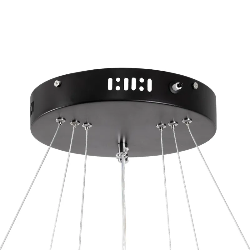 kelvo® DIAMOND KLV-101-0241-V2 Κρεμαστό Φωτιστικό Οροφής LED 150W 15000lm 180° AC 220-240V IP20 Ρυθμιζόμενο Λευκό CCT με Χειριστήριο από 2700K έως 6000K Dimmable - Lumileds SMD Chip - Μαύρο Ματ - Μ100 x Π100 x Υ100cm - 3 Χρόνια Εγγύηση