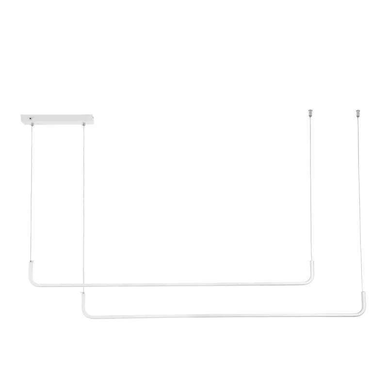 kelvo® LINARIA KLV-101-0259 Κρεμαστό Φωτιστικό Οροφής LED 72W 7200lm 180° AC 220-240V IP20 Ρυθμιζόμενο Λευκό CCT με Χειριστήριο από 2700K έως 6000K Dimmable - Lumileds SMD Chip - Λευκό Ματ - Μ130 x Π4 x Υ25cm - 3 Χρόνια Εγγύηση