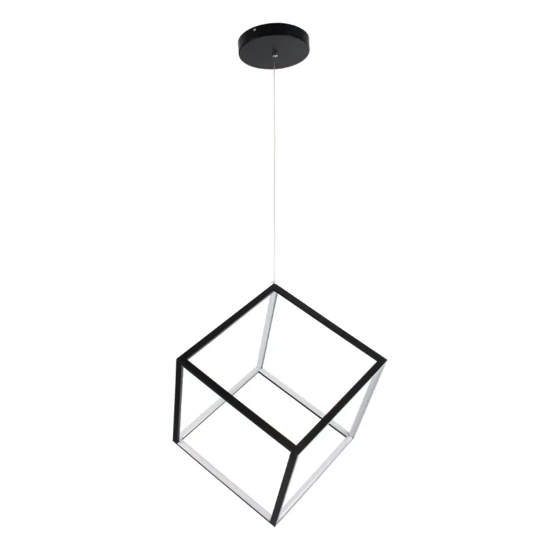 kelvo® KIBOO KLV-101-0261 Κρεμαστό Φωτιστικό Οροφής LED 36W 3600lm 360° AC 220-240V IP20 Ρυθμιζόμενο Λευκό CCT με Χειριστήριο από 2700K έως 6000K Dimmable - Lumileds SMD Chip - Μαύρο Ματ - Μ40 x Π40 x Υ40cm - 3 Χρόνια Εγγύηση
