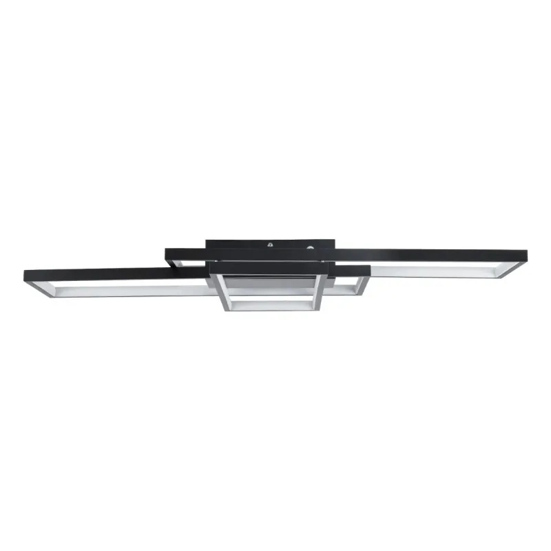 kelvo® QUADRA KLV-101-0293 Φωτιστικό Οροφής LED 100W 10000lm 120° AC 220-240V IP20 Ρυθμιζόμενο Λευκό CCT με Χειριστήριο από 2700K έως 6000K Dimmable - Lumileds SMD Chip - Μαύρο Ματ - Μ85 x Π45 x Υ9cm - 3 Χρόνια Εγγύηση