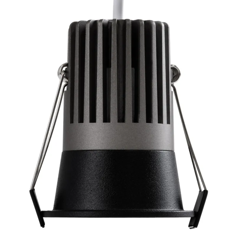 kelvo® DOT KLV-101-0308 Χωνευτό Φωτιστικό Downlight Σποτ LED 7W 910lm 38° AC 220-240V IP20 Φυσικό Λευκό 4500K - Bridgelux COB Chip & TÜV SÜD Driver - Μαύρο Ματ - Μ6 x Π6 x Υ7.8cm / Q5cm - 5 Χρόνια Εγγύηση
