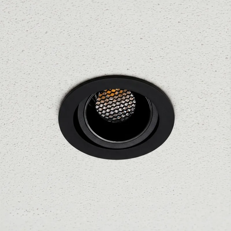 kelvo® LEO KLV-101-0314 Χωνευτό Κινούμενο Φωτιστικό Downlight Σποτ με Honeycomb Anti-Glare Reflector LED 10W 1300lm 38° AC 220-240V IP20 Φυσικό Λευκό 4500K - Bridgelux COB Chip & TÜV SÜD Driver - Μαύρο Ματ - Μ8.5 x Π8.5 x Υ6.6cm / Q7.5cm - 5 Χρόνια Εγ
