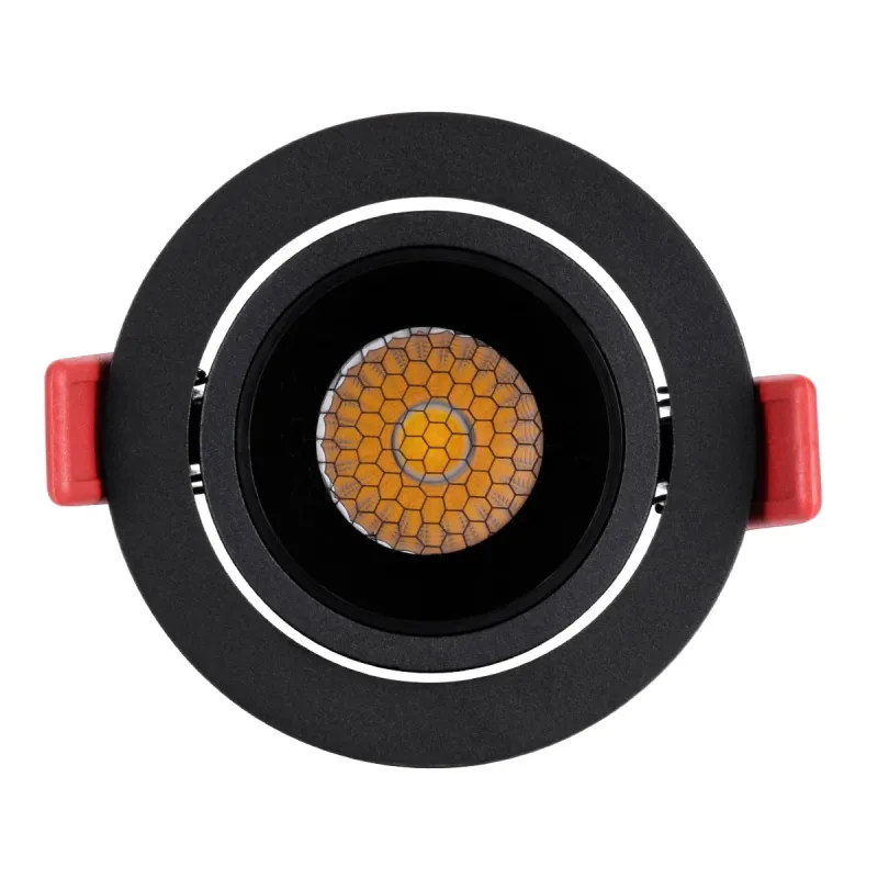 kelvo® LEO KLV-101-0314 Χωνευτό Κινούμενο Φωτιστικό Downlight Σποτ με Honeycomb Anti-Glare Reflector LED 10W 1300lm 38° AC 220-240V IP20 Φυσικό Λευκό 4500K - Bridgelux COB Chip & TÜV SÜD Driver - Μαύρο Ματ - Μ8.5 x Π8.5 x Υ6.6cm / Q7.5cm - 5 Χρόνια Εγ
