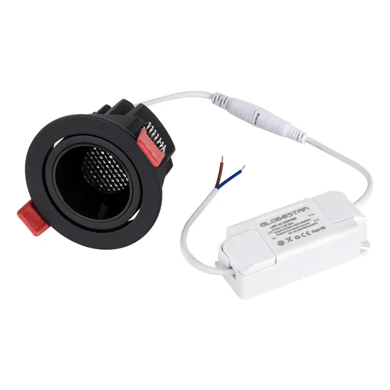 kelvo® LEO KLV-101-0314 Χωνευτό Κινούμενο Φωτιστικό Downlight Σποτ με Honeycomb Anti-Glare Reflector LED 10W 1300lm 38° AC 220-240V IP20 Φυσικό Λευκό 4500K - Bridgelux COB Chip & TÜV SÜD Driver - Μαύρο Ματ - Μ8.5 x Π8.5 x Υ6.6cm / Q7.5cm - 5 Χρόνια Εγ