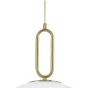kelvo® BELLISSIMO KLV-101-0378 Κρεμαστό Φωτιστικό Οροφής για Λάμπα με Ντουί E27 AC 220-240V IP20 - Χρυσό Βούρτσας Πλατίνα & Λευκό - Μ40 x Π40 x Υ62cm