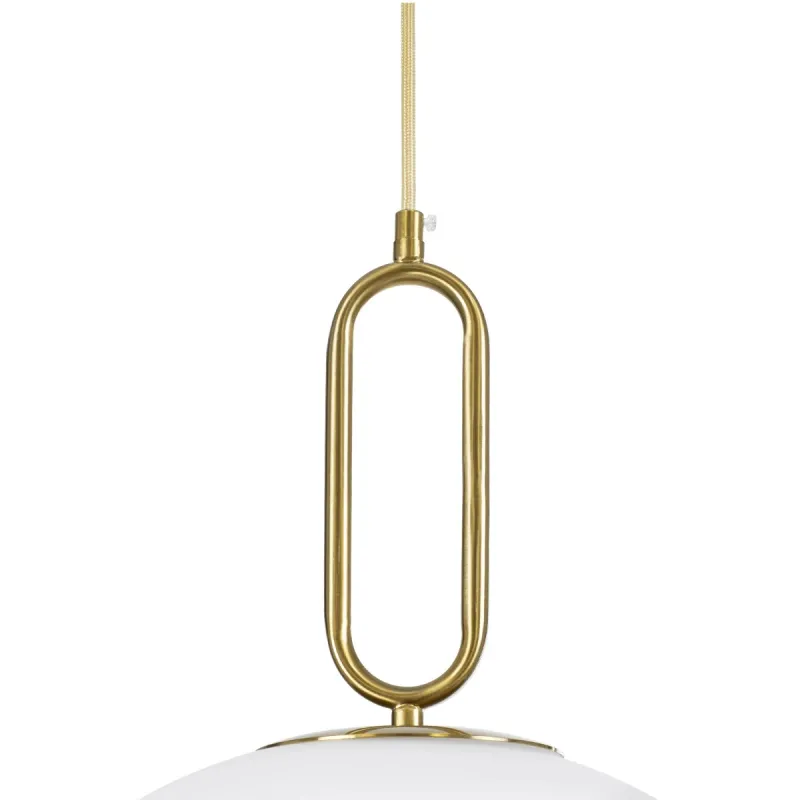 kelvo® BELLISSIMO KLV-101-0378 Κρεμαστό Φωτιστικό Οροφής για Λάμπα με Ντουί E27 AC 220-240V IP20 - Χρυσό Βούρτσας Πλατίνα & Λευκό - Μ40 x Π40 x Υ62cm