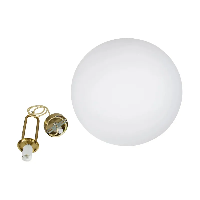 kelvo® BELLISSIMO KLV-101-0378 Κρεμαστό Φωτιστικό Οροφής για Λάμπα με Ντουί E27 AC 220-240V IP20 - Χρυσό Βούρτσας Πλατίνα & Λευκό - Μ40 x Π40 x Υ62cm