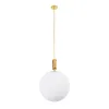kelvo® ESTETICO KLV-101-0384 Κρεμαστό Φωτιστικό Οροφής για Λάμπα με Ντουί E27 AC 220-240V IP20 - Χρυσό Βούρτσας Πλατίνα & Λευκό - Μ40 x Π40 x Υ58cm