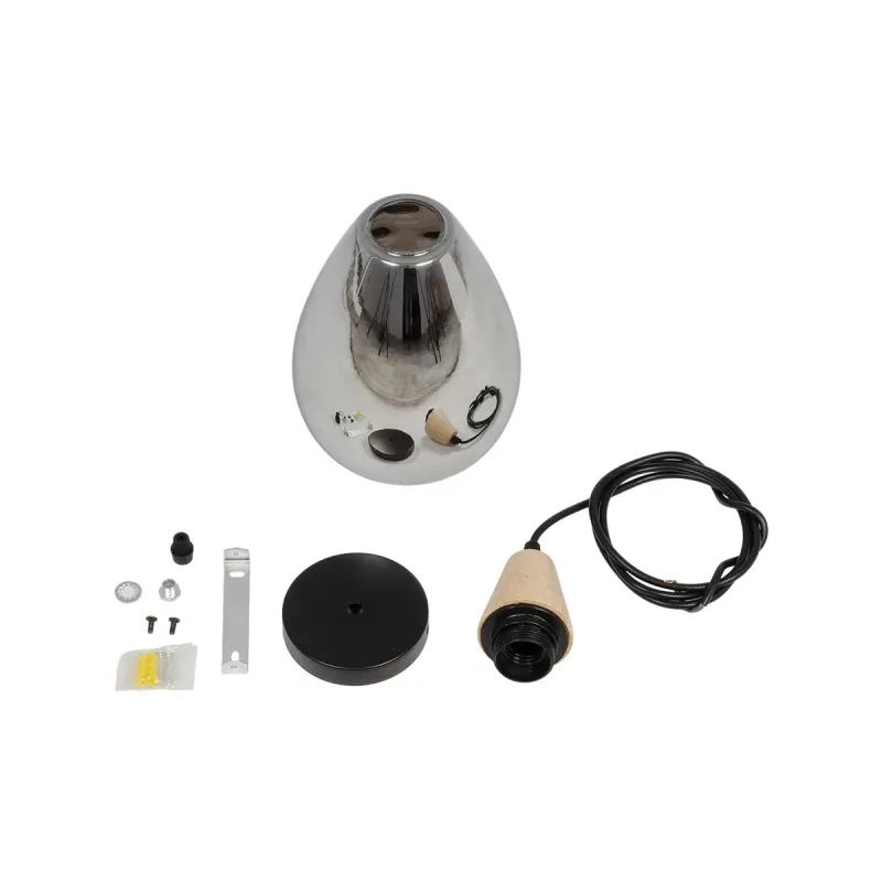 GLOBOSTAR® NOAH 999-0184 Μοντέρνο Κρεμαστό Φωτιστικό Οροφής με Ντουί 1 x E27 AC 220-240V IP20 - Γκρι & Μπεζ - Μ16 x Π16 x Υ30cm