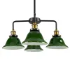 GLOBOSTAR® LIBRARY 00769 Vintage Φωτιστικό Οροφής με Ντουί 4 x E27 AC 220-240V IP20 - Πράσινο & Χρυσό - Μ57 x Π57 x Υ90cm