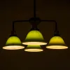 GLOBOSTAR® LIBRARY 00769 Vintage Φωτιστικό Οροφής με Ντουί 4 x E27 AC 220-240V IP20 - Πράσινο & Χρυσό - Μ57 x Π57 x Υ90cm