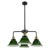 GLOBOSTAR® LIBRARY 00769 Vintage Φωτιστικό Οροφής με Ντουί 4 x E27 AC 220-240V IP20 - Πράσινο & Χρυσό - Μ57 x Π57 x Υ90cm