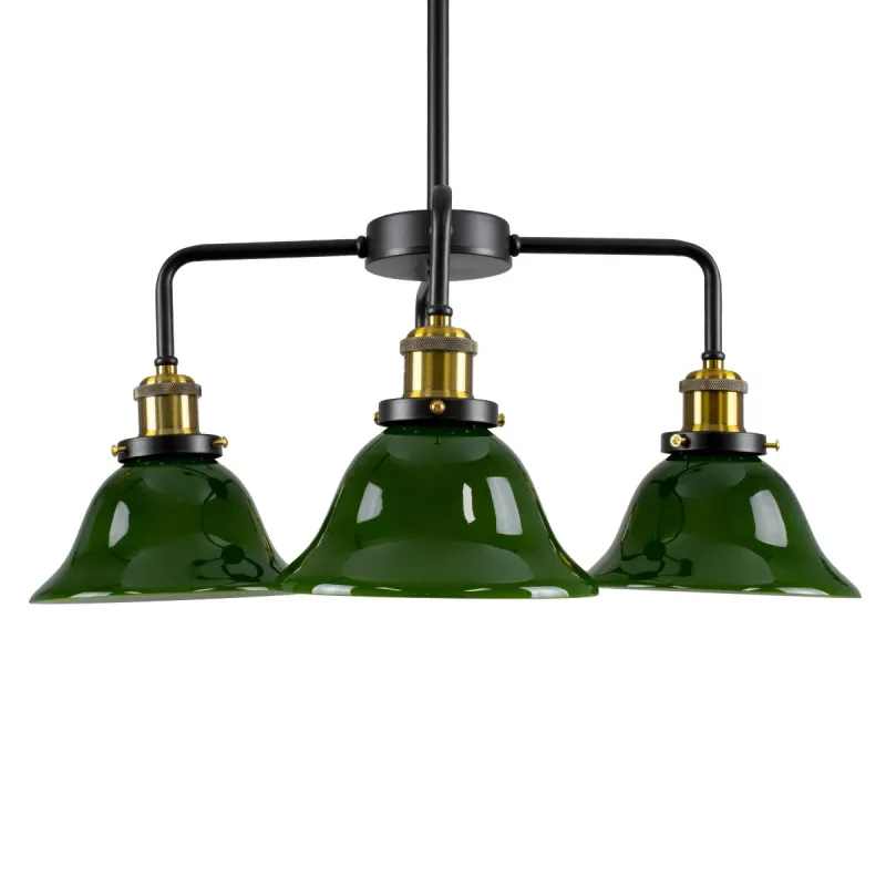 GLOBOSTAR® LIBRARY 00769 Vintage Φωτιστικό Οροφής με Ντουί 4 x E27 AC 220-240V IP20 - Πράσινο & Χρυσό - Μ57 x Π57 x Υ90cm