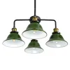 GLOBOSTAR® LIBRARY 00769 Vintage Φωτιστικό Οροφής με Ντουί 4 x E27 AC 220-240V IP20 - Πράσινο & Χρυσό - Μ57 x Π57 x Υ90cm
