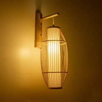 GLOBOSTAR® TULUM 01973 Boho Φωτιστικό Τοίχου - Απλίκα με Ντουί 1 x E27 AC 220-240V IP20 - Μπεζ - Μ25 x Π33 x Υ73cm