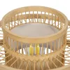 GLOBOSTAR® TULUM 01991 Boho Επιτραπέζιο Φωτιστικό Πορτατίφ με Ντουί 1 x E27 AC 220-240V IP20 - Μπεζ - Μ30 x Π30 x Υ41cm