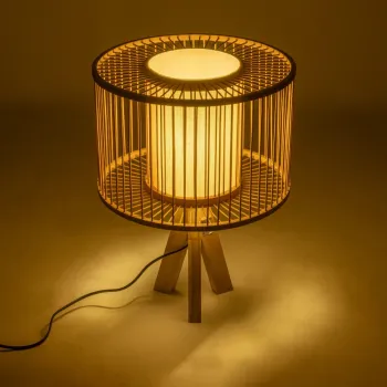 GLOBOSTAR® TULUM 01993 Boho Επιτραπέζιο Φωτιστικό Πορτατίφ με Ντουί 1 x E27 AC 220-240V IP20 - Μπεζ - Μ30 x Π30 x Υ40cm GLOBOSTAR® TULUM 01993 Boho Επιτραπέζιο Φωτιστικό Πορτατίφ με Ντουί 1 x E27 AC 220-240V IP20 - Μπεζ - Μ30 x Π30 x Υ40cm