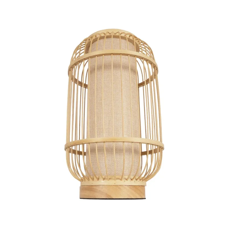GLOBOSTAR® TULUM 02001 Boho Επιτραπέζιο Φωτιστικό Πορτατίφ με Ντουί 1 x E27 AC 220-240V IP20 - Μπεζ - Μ20 x Π20 x Υ32cm