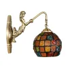 GLOBOSTAR® MERMAID 02389 Vintage Φωτιστικό Τοίχου - Απλίκα με Ντουί 1 x E27 AC 220-240V IP20 - Μπρούτζινο & Πολύχρωμο - Μ17 x Π30 x Υ27cm