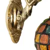 GLOBOSTAR® MERMAID 02389 Vintage Φωτιστικό Τοίχου - Απλίκα με Ντουί 1 x E27 AC 220-240V IP20 - Μπρούτζινο & Πολύχρωμο - Μ17 x Π30 x Υ27cm
