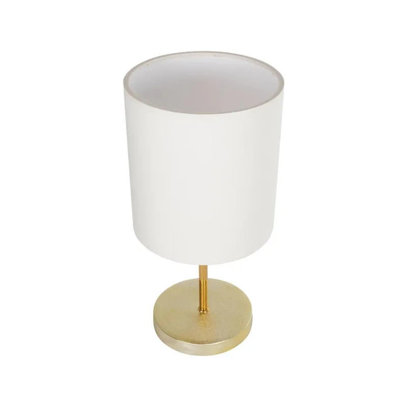 GLOBOSTAR® GLOSSY 204-0078 Μοντέρνο Επιτραπέζιο Φωτιστικό Πορτατίφ με Ντουί 1 x E27 AC 220-240V IP20 - Χρυσό & Μπεζ - Μ19 x Π19 x Υ38cm