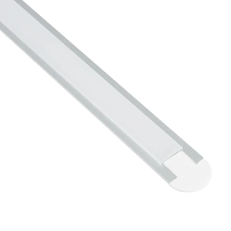 GLOBOSTAR® ALP-LINEAR RECCA 70807-1M Χωνευτό Προφίλ Αλουμινίου με Λευκό Γαλακτερό Πατητό Κάλυμμα για Ταινίες LED IP20 - Ασημί & Λευκό - Μ102 x Π2.2 x Υ0.8cm