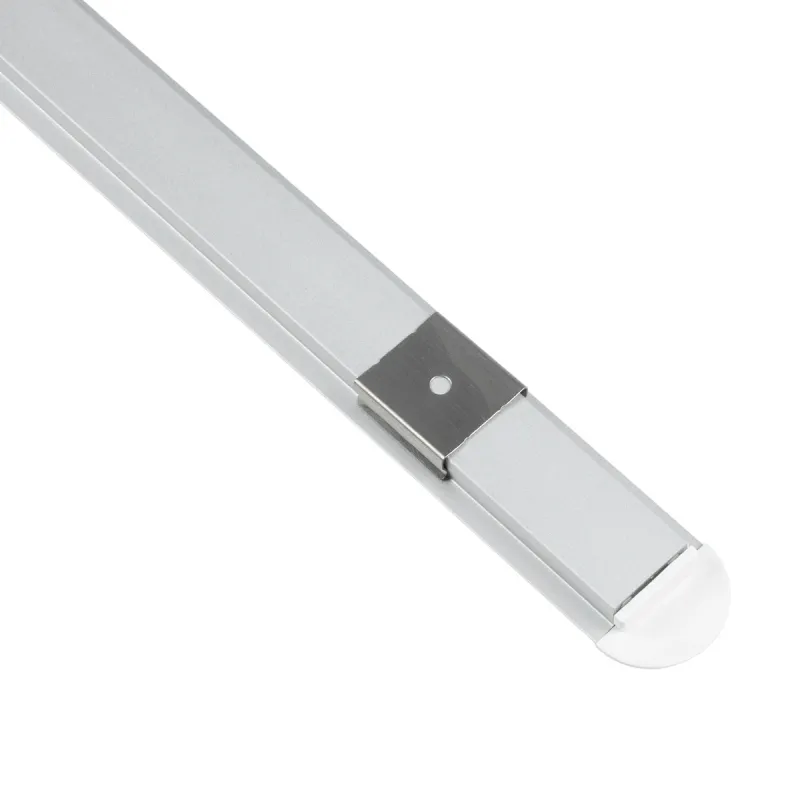 GLOBOSTAR® ALP-LINEAR RECCA 70807-1M Χωνευτό Προφίλ Αλουμινίου με Λευκό Γαλακτερό Πατητό Κάλυμμα για Ταινίες LED IP20 - Ασημί & Λευκό - Μ102 x Π2.2 x Υ0.8cm