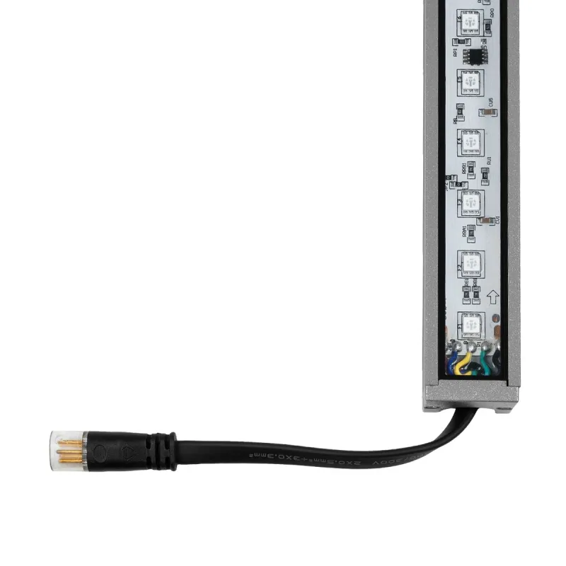 GLOBOSTAR® DIGIBAR 90210 Ψηφιακή Pixel Addressable Facade Μπάρα LED 12W 600lm 45° DC 24V Αδιάβροχο IP65 8 x Pixel Πολύχρωμο RGB Dimmable DMX512 SPI/TTL Protocol IC UCS512C0 - Bridgelux SMD Chip - Γκρι Ανθρακί - Μ100 x Π3.2 x Υ3cm - 3 Χρόνια Εγγύηση