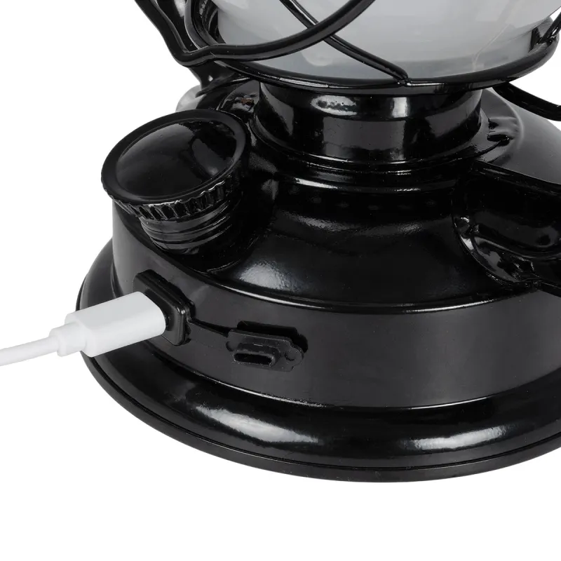 GLOBOSTAR® FIREWATCH 76546 Διακοσμητικό Φαναράκι LED 10W 500lm 360° Επαναφορτιζόμενο DC 5V με Μπαταρίες 2x18650 IP20 Ultra Θερμό Λευκό 1800K - Μ15 x Π11.5 x Υ23.5cm - 2 Χρόνια Εγγύηση