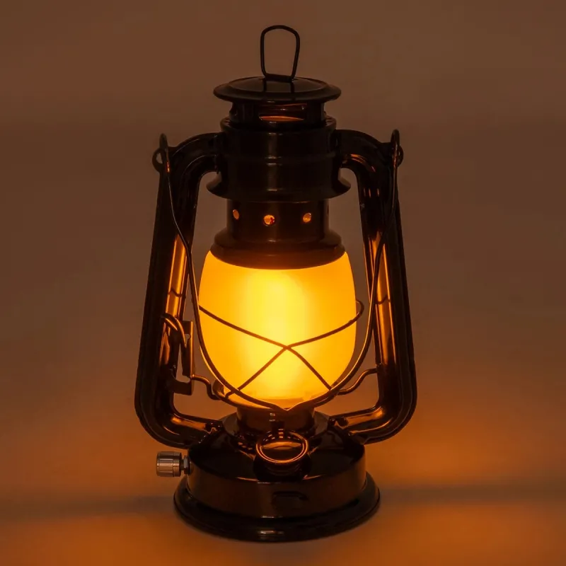 GLOBOSTAR® FIREWATCH 76546 Διακοσμητικό Φαναράκι LED 10W 500lm 360° Επαναφορτιζόμενο DC 5V με Μπαταρίες 2x18650 IP20 Ultra Θερμό Λευκό 1800K - Μ15 x Π11.5 x Υ23.5cm - 2 Χρόνια Εγγύηση