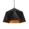 GLOBOSTAR® HEXAGON 01195 Μοντέρνο Κρεμαστό Φωτιστικό Οροφής με Ντουί 1 x E27 AC 220-240V IP20 - Μαύρο & Χρυσό - Μ45 x Π45 x Υ28cm