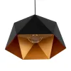 GLOBOSTAR® HEXAGON 01195 Μοντέρνο Κρεμαστό Φωτιστικό Οροφής με Ντουί 1 x E27 AC 220-240V IP20 - Μαύρο & Χρυσό - Μ45 x Π45 x Υ28cm