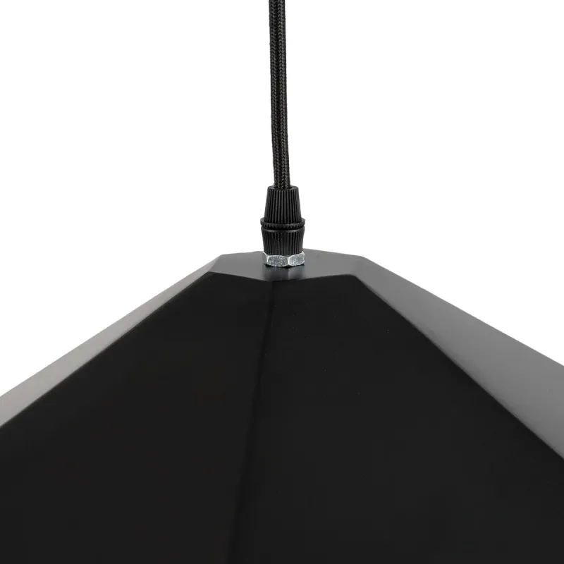 GLOBOSTAR® HEXAGON 01195 Μοντέρνο Κρεμαστό Φωτιστικό Οροφής με Ντουί 1 x E27 AC 220-240V IP20 - Μαύρο & Χρυσό - Μ45 x Π45 x Υ28cm