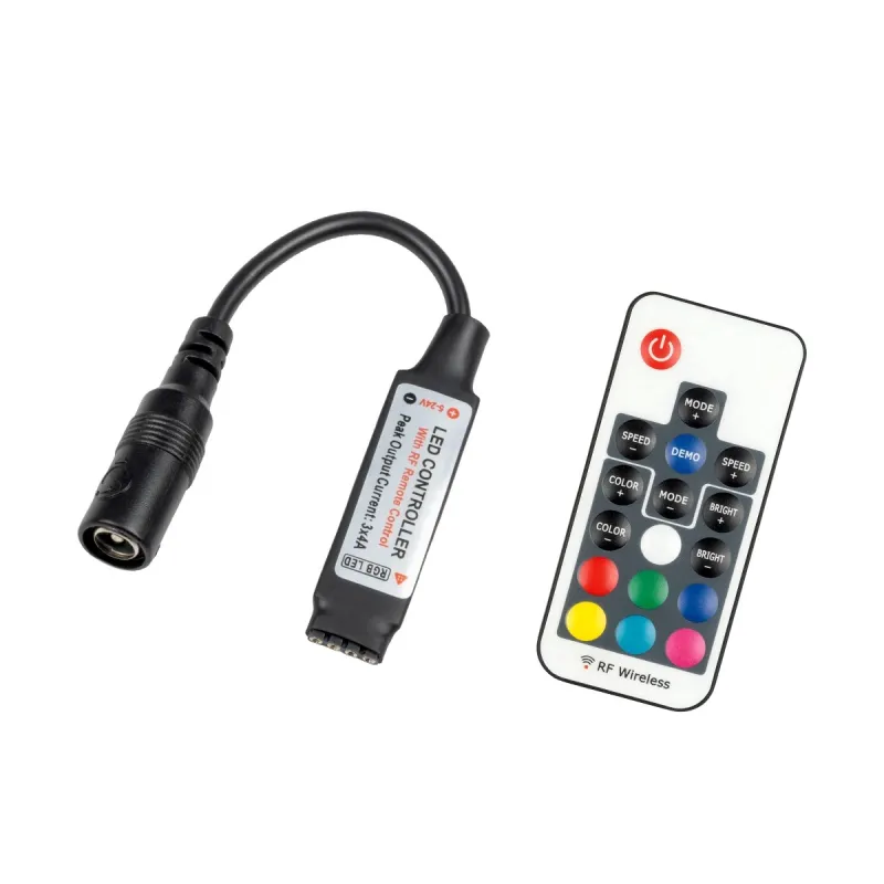 GloboStar® 73420 Ασύρματος LED Controller RGB με Χειριστήριο RF 2.4Ghz DC 5-24V Max 288W Μ15xΠ1.1xΥ1.1