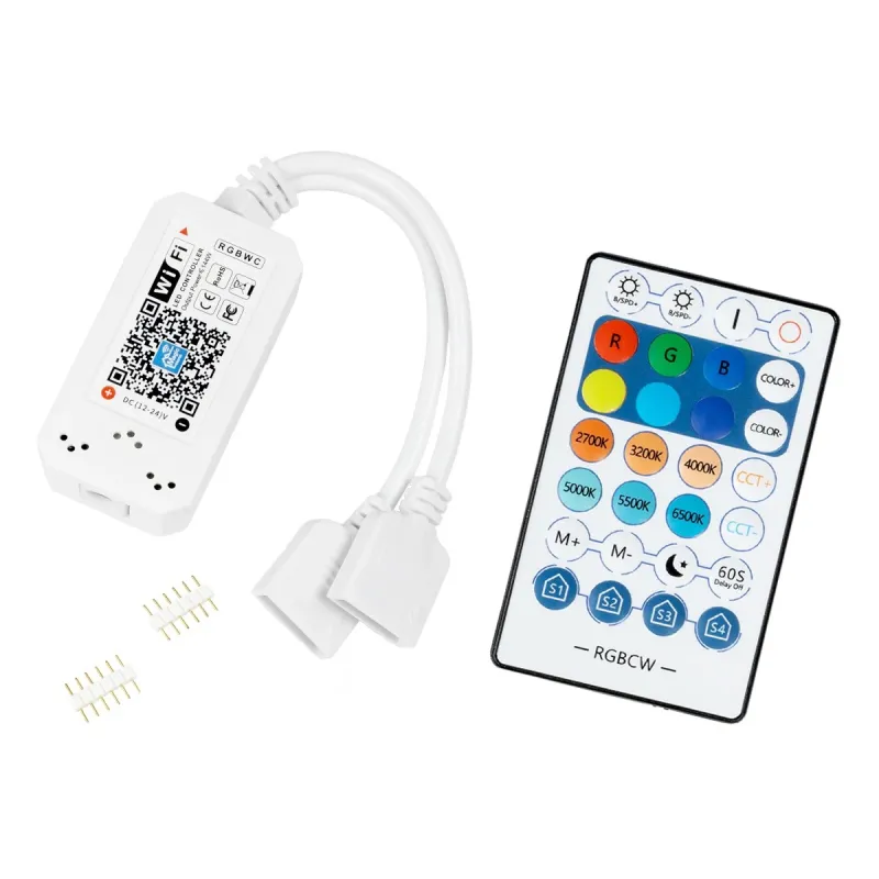 GloboStar® 73430 Ασύρματος Smart Home Wi-Fi LED RGBW + WW Controller με Χειριστήριο RF DC 9-28V Max 100W Μ5.5xΠ3xΥ2