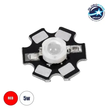 GLOBOSTAR® STARCHIP 73748 High Power Star LED 5W 160-180lm 180° DC 2.0-2.4V 700-1000mA IP20 Κόκκινο Dimmable - Sanan Chip - Μ2 x Π2 x Υ0.6cm - 2 Χρόνια Εγγύηση GLOBOSTAR® STARCHIP 73748 High Power Star LED 5W 160-180lm 180° DC 2.0-2.4V 700-1000mA IP20 Κόκκινο Dimmable - Sanan Chip - Μ2 x Π2 x Υ0.6cm - 2 Χρόνια Εγγύηση