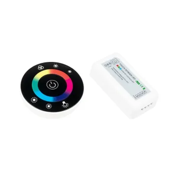 Ασύρματος LED RGB Controller με Μαύρο Στρογγυλό Χειριστήριο Αφής 2.4G RF 12v (192w) - 24v (384w) DC GloboStar 77445 Μ8.5xΠ4.5xΥ2.3